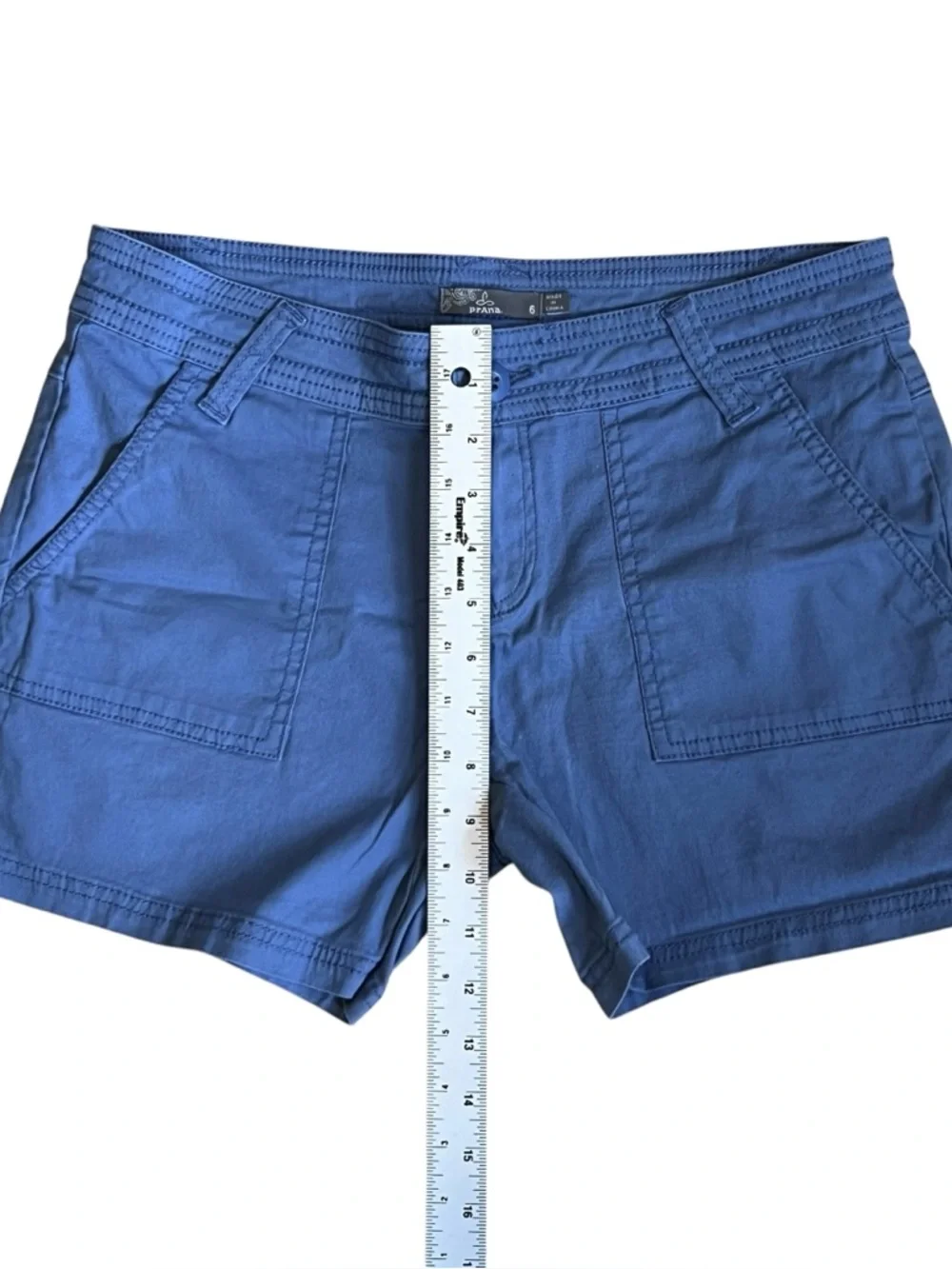 Prana Women’s Sz 6 Blue Halle Stretch Cotton Twill Cargo Shorts - Picture 10 of 12